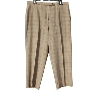 JM Collection Women's Dress Pants Brown Plaid Straight Leg Petite, 14P